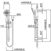 Methven Krome Rail Shower Airstream Technology - Chrome